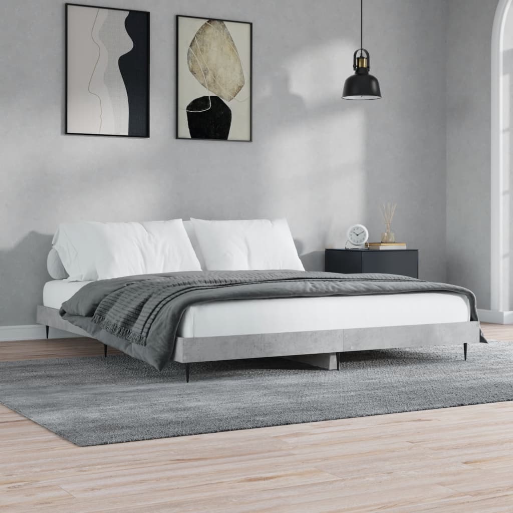 vidaXL Bed Frame without Mattress Concrete Grey 120x200 cm 1