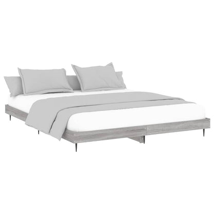 vidaXL Bed Frame without Mattress Grey Sonoma 120x200 cm Engineered Wood 3