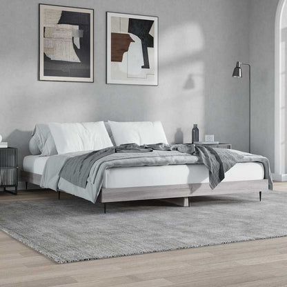 vidaXL Bed Frame without Mattress Grey Sonoma 120x200 cm Engineered Wood 4