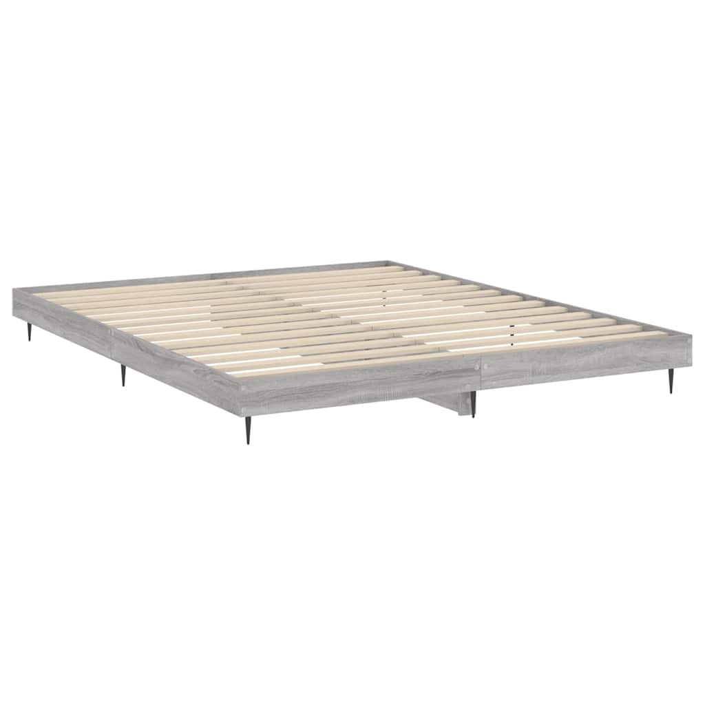 vidaXL Bed Frame without Mattress Grey Sonoma 120x200 cm Engineered Wood 5