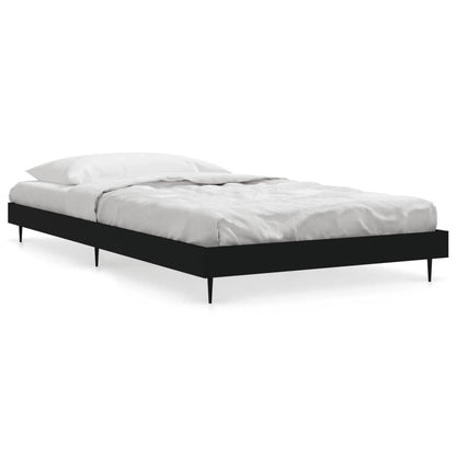 vidaXL Bed Frame without Mattress Black 100x200 cm Engineered Wood 2