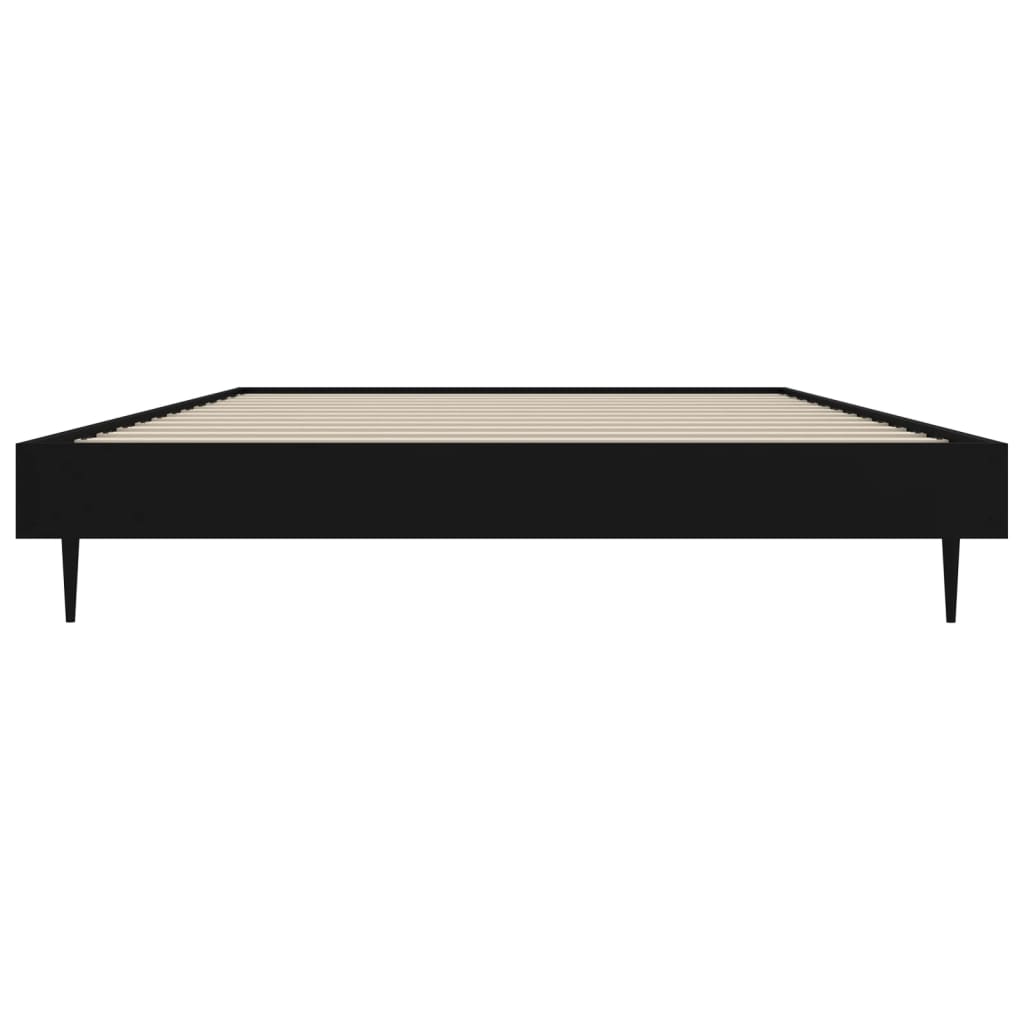 vidaXL Bed Frame without Mattress Black 100x200 cm Engineered Wood 6