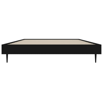 vidaXL Bed Frame without Mattress Black 100x200 cm Engineered Wood 6