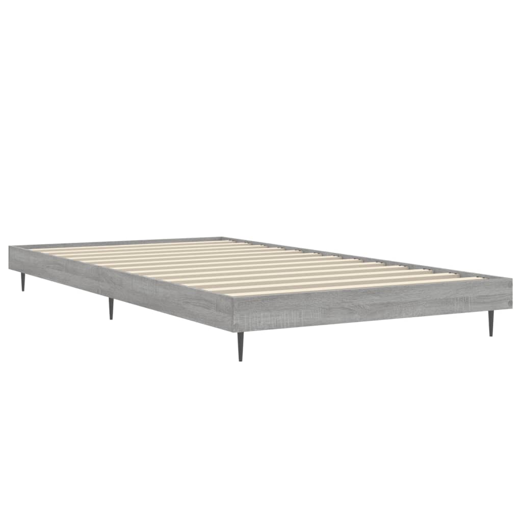 vidaXL Bed Frame without Mattress Grey Sonoma 100x200 cm Engineered Wood 5