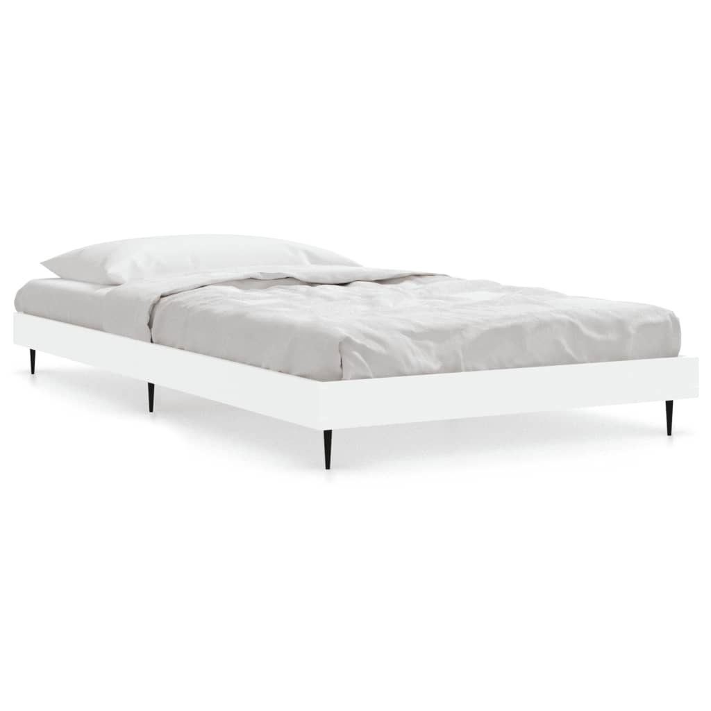 vidaXL Bed Frame without Mattress White 90x200 cm Engineered Wood 2