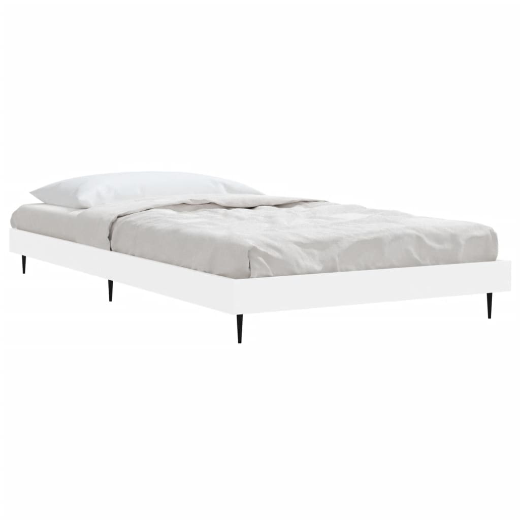 vidaXL Bed Frame without Mattress White 90x200 cm Engineered Wood 3