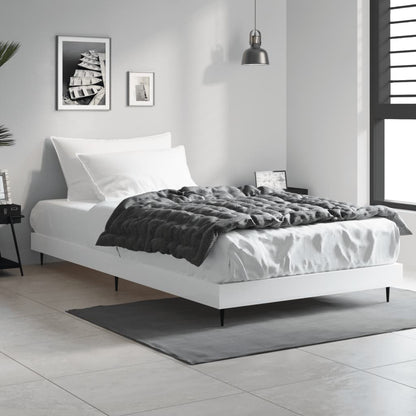 vidaXL Bed Frame without Mattress White 90x200 cm Engineered Wood 1