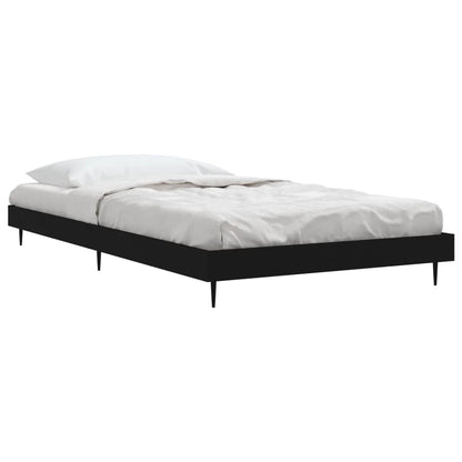 vidaXL Bed Frame without Mattress Black 90x200 cm Engineered Wood 3