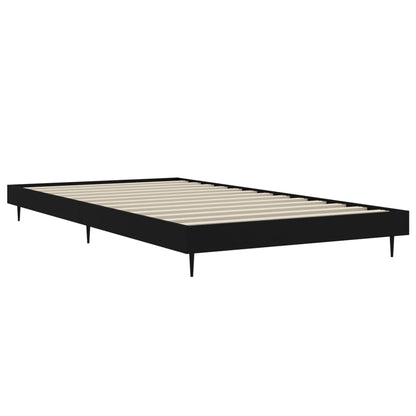 vidaXL Bed Frame without Mattress Black 90x200 cm Engineered Wood 5