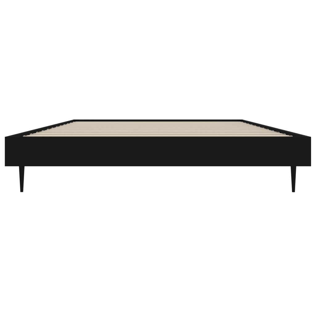 vidaXL Bed Frame without Mattress Black 90x200 cm Engineered Wood 6
