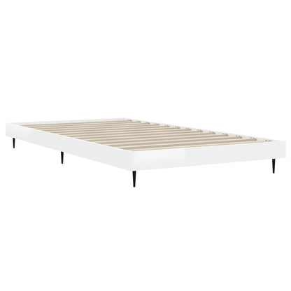 vidaXL Bed Frame without Mattress High Gloss White 90x200 cm 5