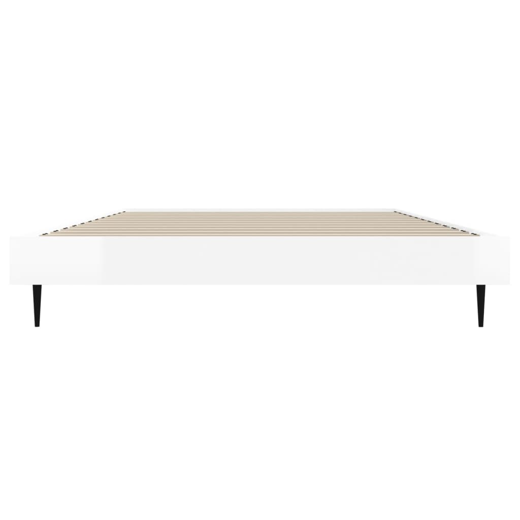 vidaXL Bed Frame without Mattress High Gloss White 90x200 cm 6