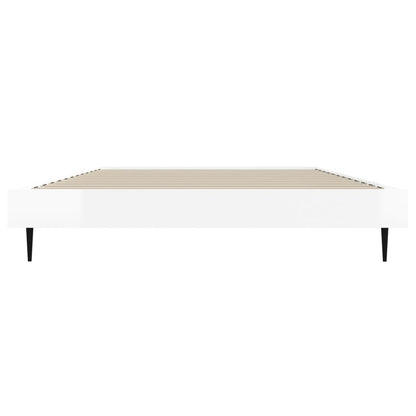 vidaXL Bed Frame without Mattress High Gloss White 90x200 cm 6