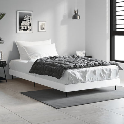 vidaXL Bed Frame without Mattress High Gloss White 90x200 cm 1