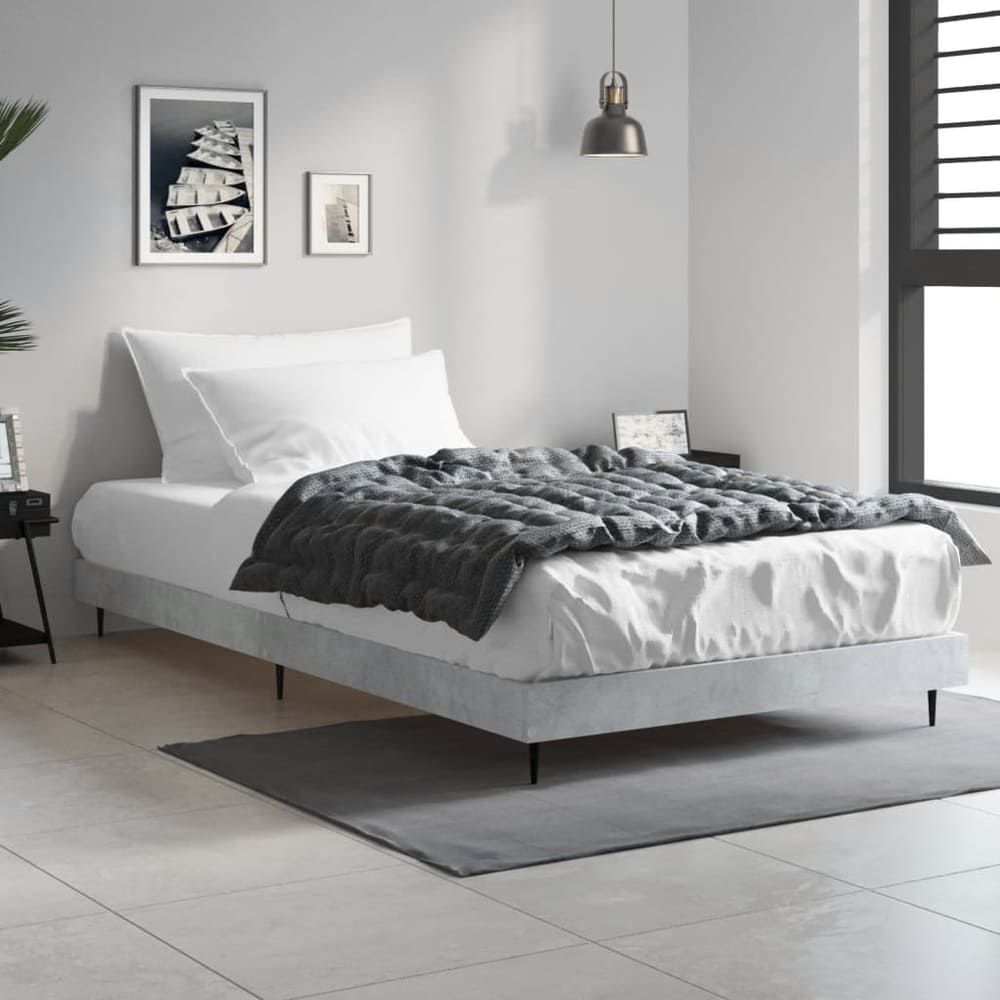 vidaXL Bed Frame without Mattress Length 200 cm Concrete Grey