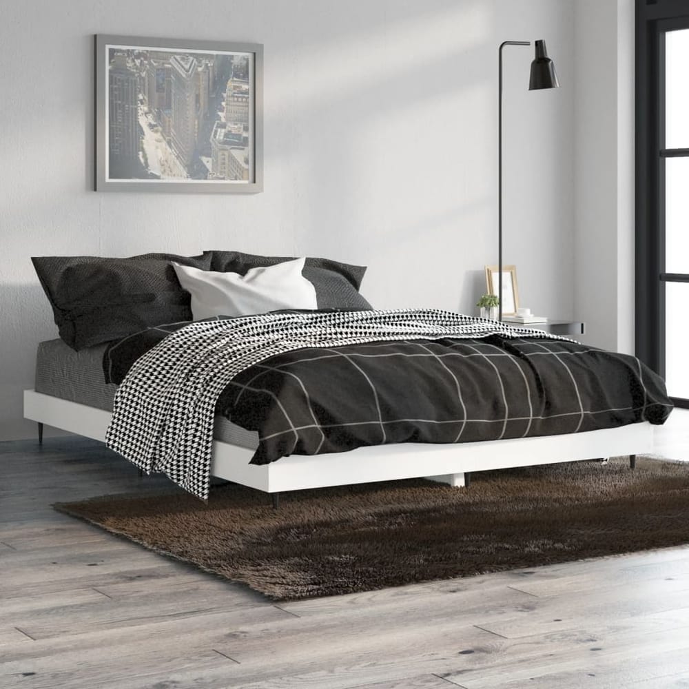 Bed Frame without Mattress 135x190 cm White
