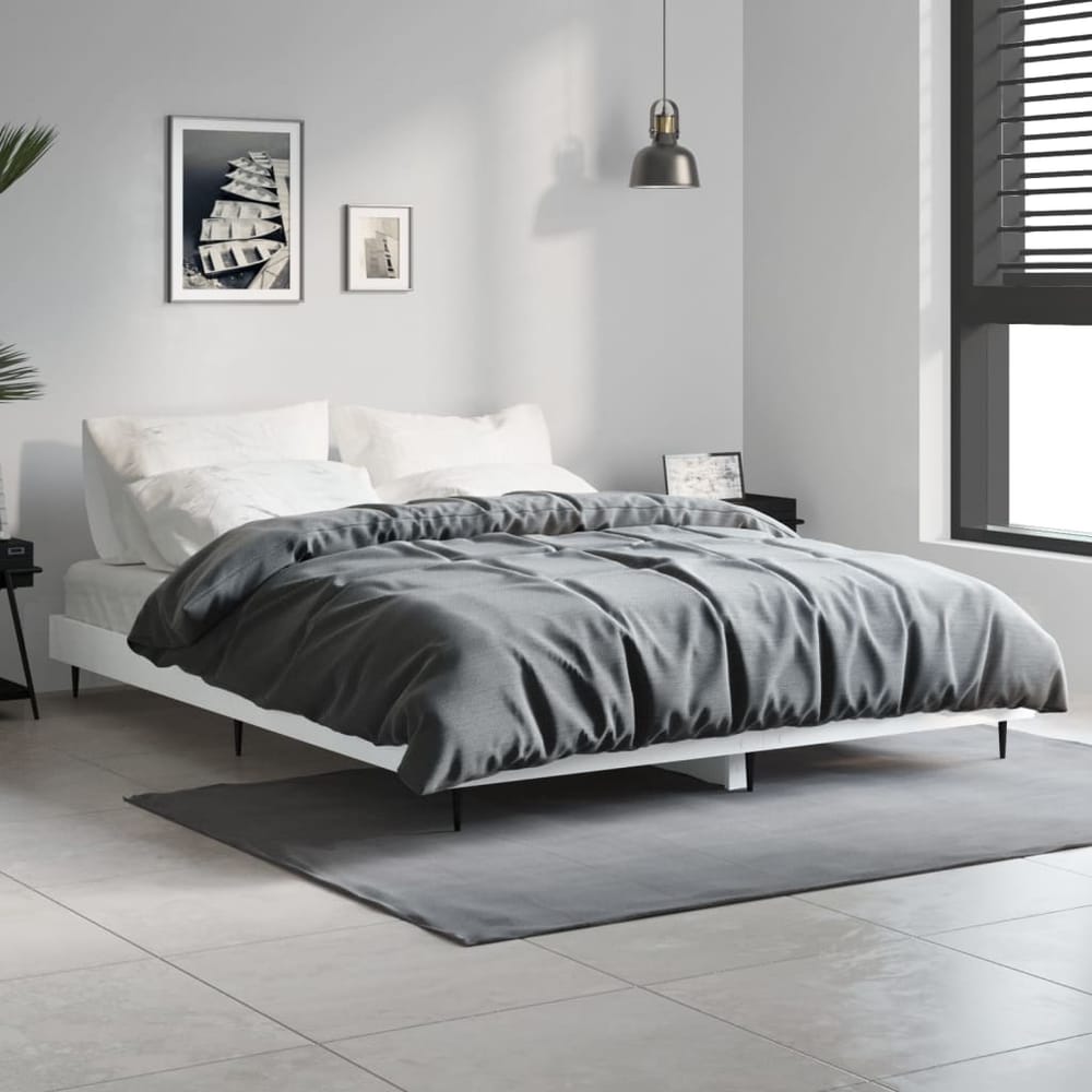 Bed Frame without Mattress 135x190 cm White