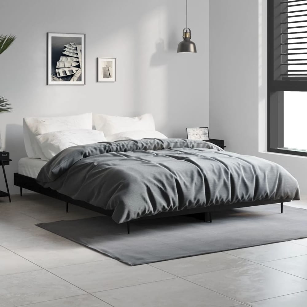 Bed Frame without Mattress 135x190 cm Black