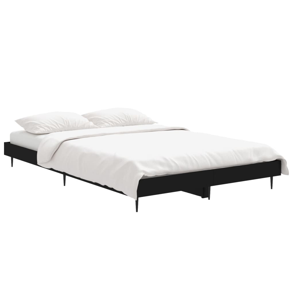 vidaXL Bed Frame without Mattress Black 120x190 cm Small Double Engineered Wood 3
