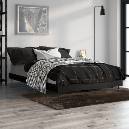 vidaXL Bed Frame without Mattress Black 120x190 cm Small Double Engineered Wood 4