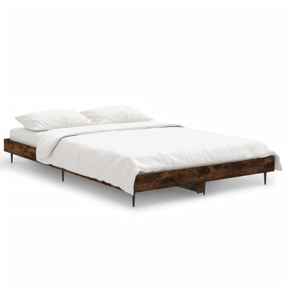 vidaXL Bed Frame without Mattress Smoked Oak 120x190 cm Small Double Engineered Wood 2