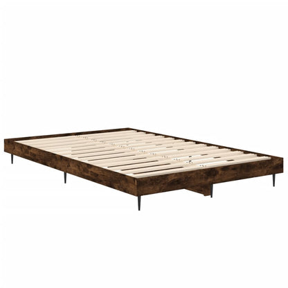 vidaXL Bed Frame without Mattress Smoked Oak 120x190 cm Small Double Engineered Wood 5