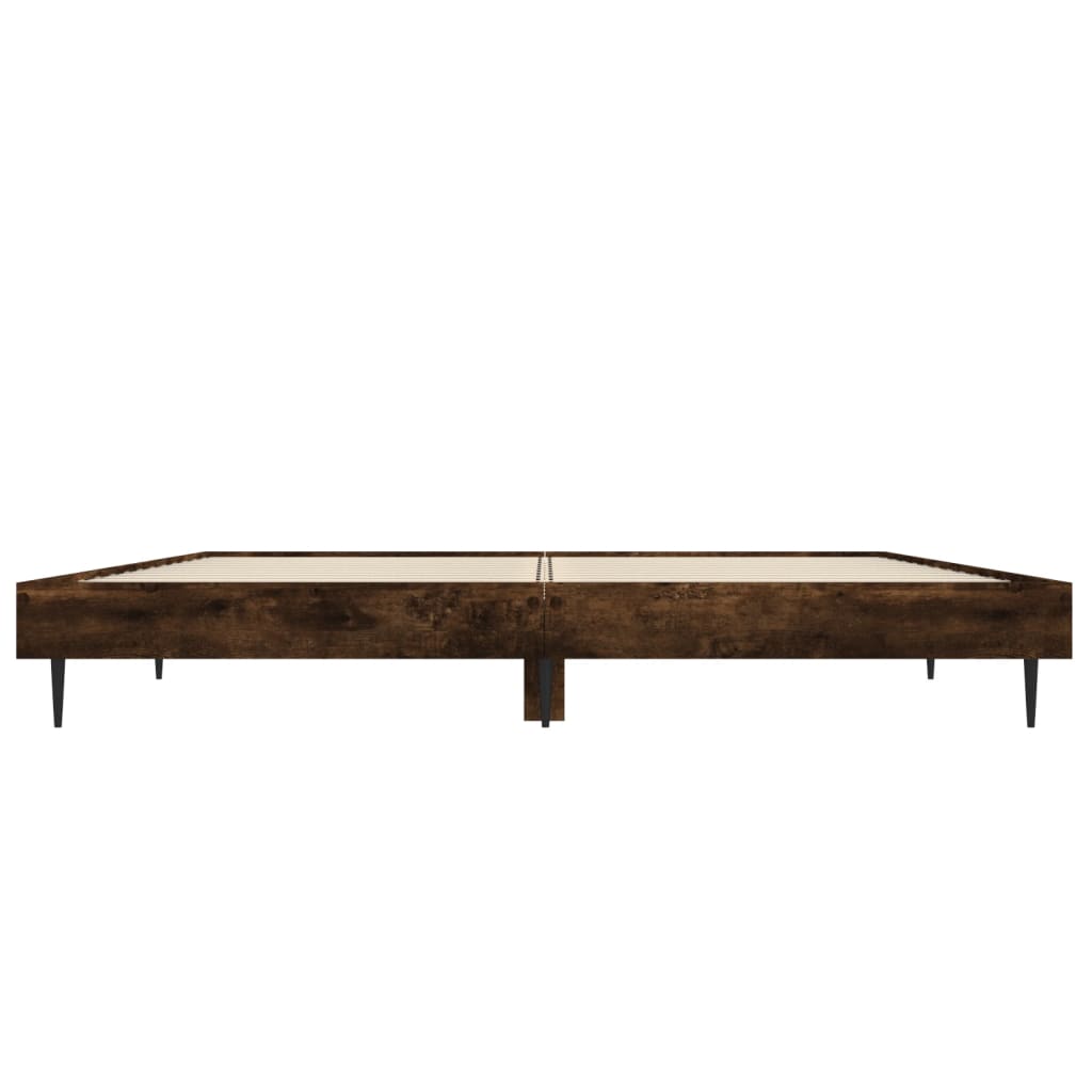 vidaXL Bed Frame without Mattress Smoked Oak 120x190 cm Small Double Engineered Wood 6