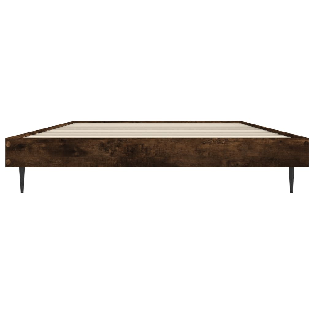 vidaXL Bed Frame without Mattress Smoked Oak 90x190 cm Single Engineered Wood 6