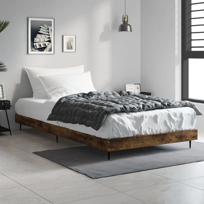 vidaXL Bed Frame without Mattress Smoked Oak 90x190 cm Single Engineered Wood 1
