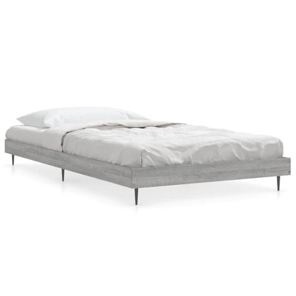vidaXL Bed Frame without Mattress Grey Sonoma 90x190 cm Single Engineered Wood 2