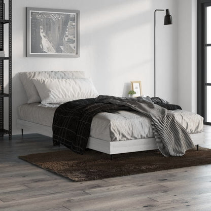 vidaXL Bed Frame without Mattress Grey Sonoma 90x190 cm Single Engineered Wood 4
