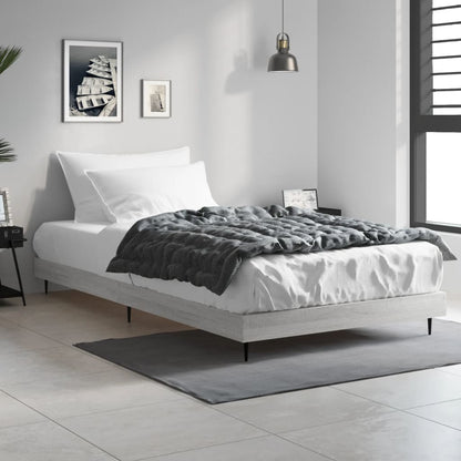 vidaXL Bed Frame without Mattress Grey Sonoma 90x190 cm Single Engineered Wood 1