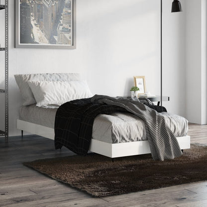 vidaXL Bed Frame without Mattress High Gloss White 75x190 cm Small Single 4