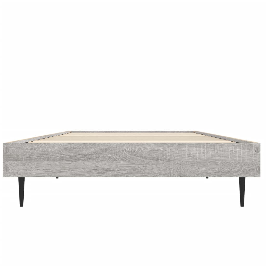 vidaXL Bed Frame without Mattress Grey Sonoma 75x190 cm Small Single Engineered Wood 6