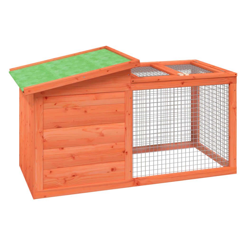 vidaXL Rabbit Hutch Brown 100,5x54x55 cm Solid Wood Pine 2
