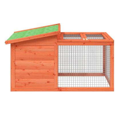 vidaXL Rabbit Hutch Brown 100,5x54x55 cm Solid Wood Pine 3