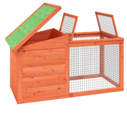 vidaXL Rabbit Hutch Brown 100,5x54x55 cm Solid Wood Pine 4