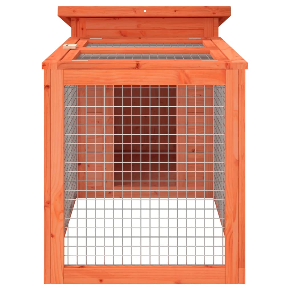 vidaXL Rabbit Hutch Brown 100,5x54x55 cm Solid Wood Pine 5