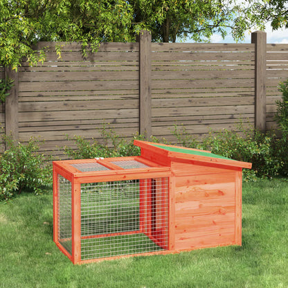 vidaXL Rabbit Hutch Brown 100,5x54x55 cm Solid Wood Pine 1
