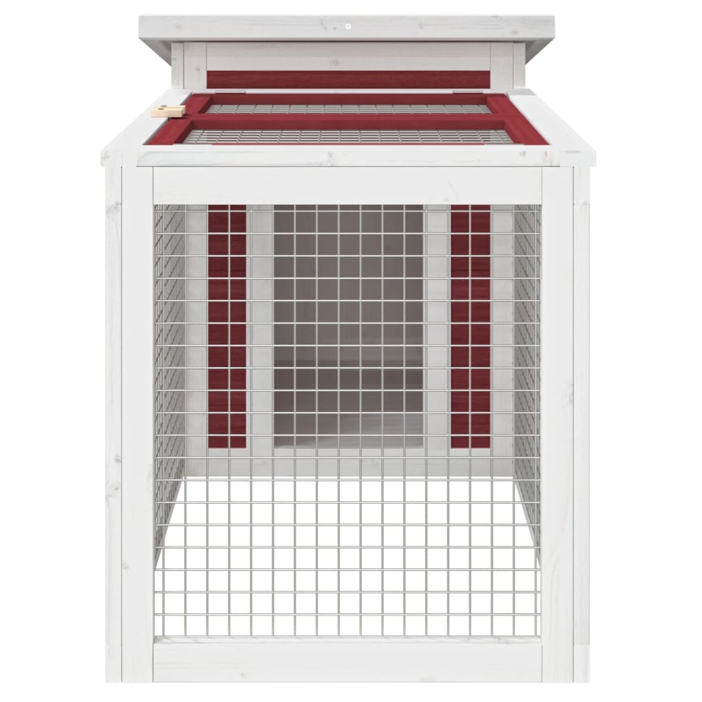 vidaXL Rabbit Hutch Mocha 100.5x54x55 cm Solid Wood Pine 5