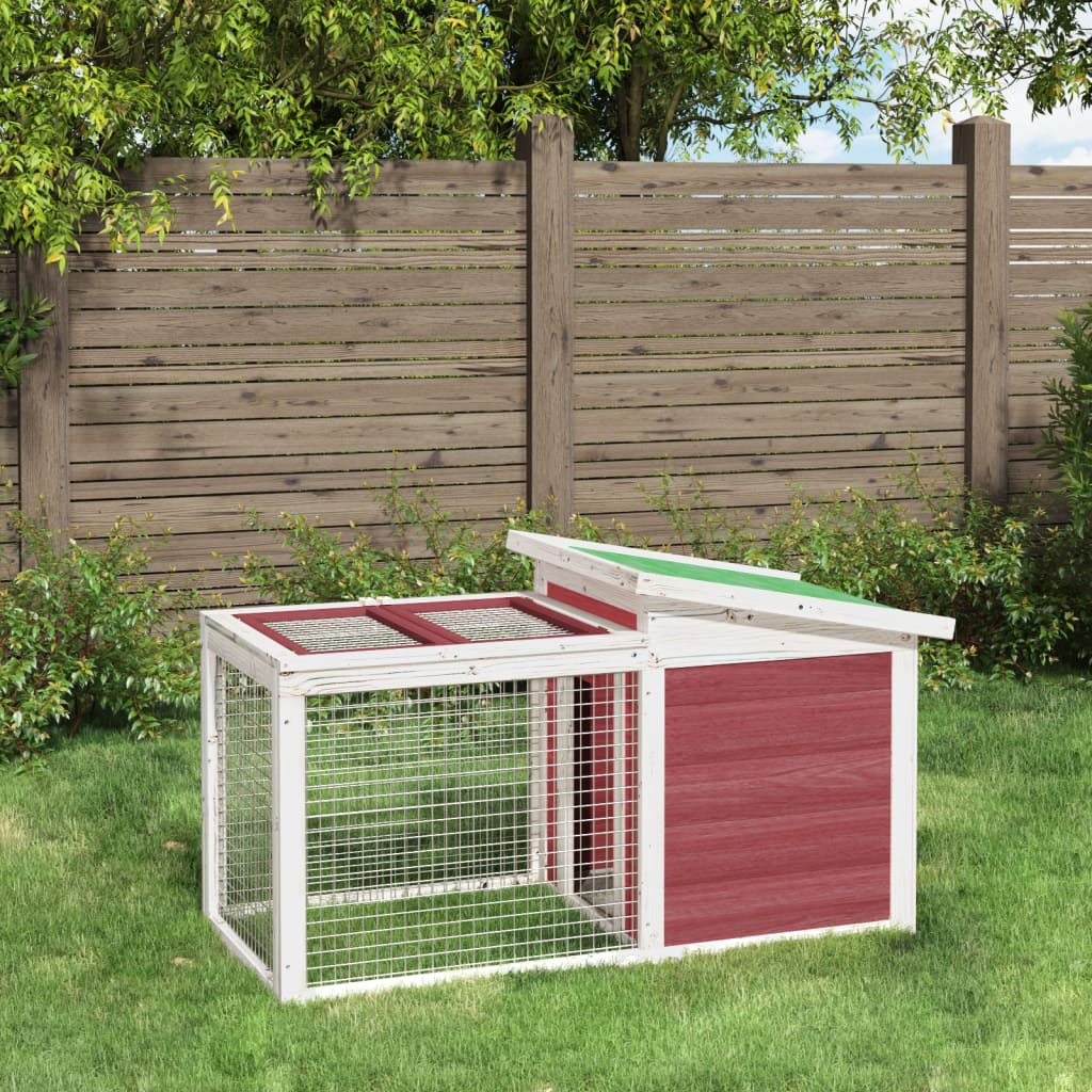 vidaXL Rabbit Hutch Mocha 100.5x54x55 cm Solid Wood Pine 1