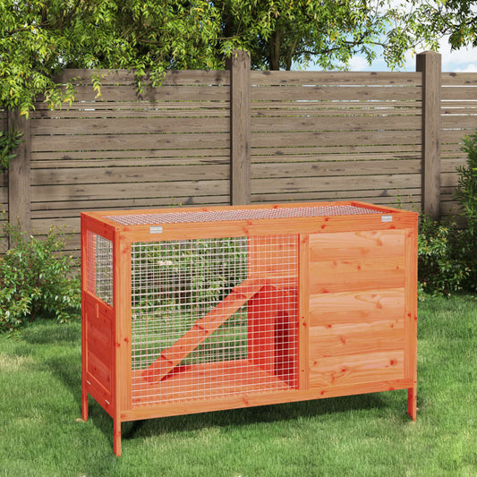 vidaXL Rabbit Hutch Brown 103x44x69,5 cm Solid Wood Pine 1