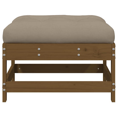 vidaXL Garden Footstool with Cushion Honey Brown Solid Wood Pine 3