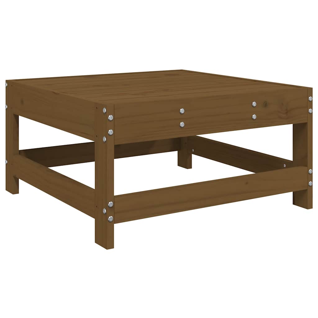 vidaXL Garden Footstool with Cushion Honey Brown Solid Wood Pine 4
