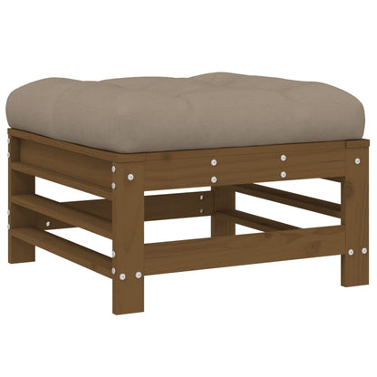 vidaXL Garden Footstool with Cushion Honey Brown Solid Wood Pine 5