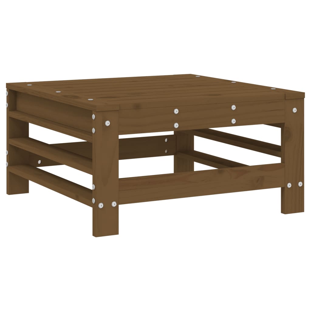 vidaXL Garden Footstool with Cushion Honey Brown Solid Wood Pine 4