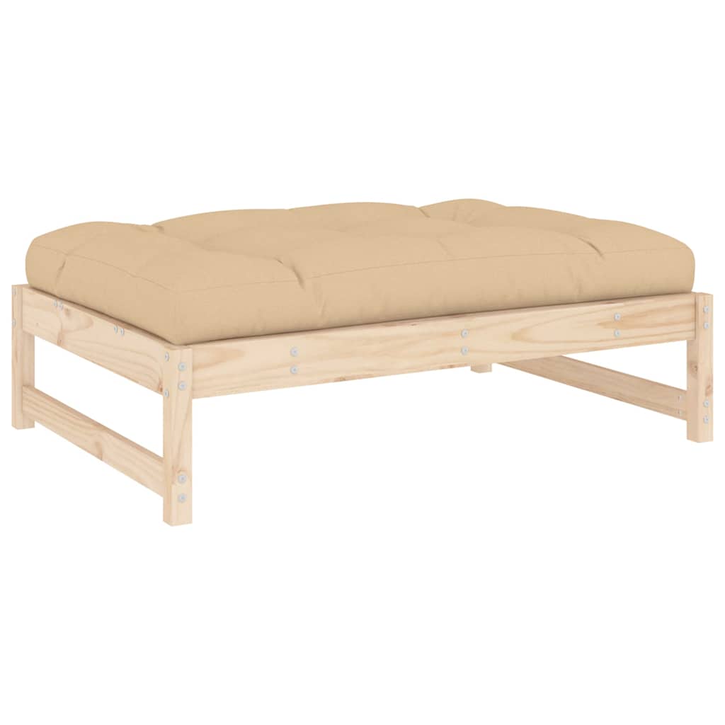 vidaXL Garden Footstool 120x80 cm Solid Wood Pine 6