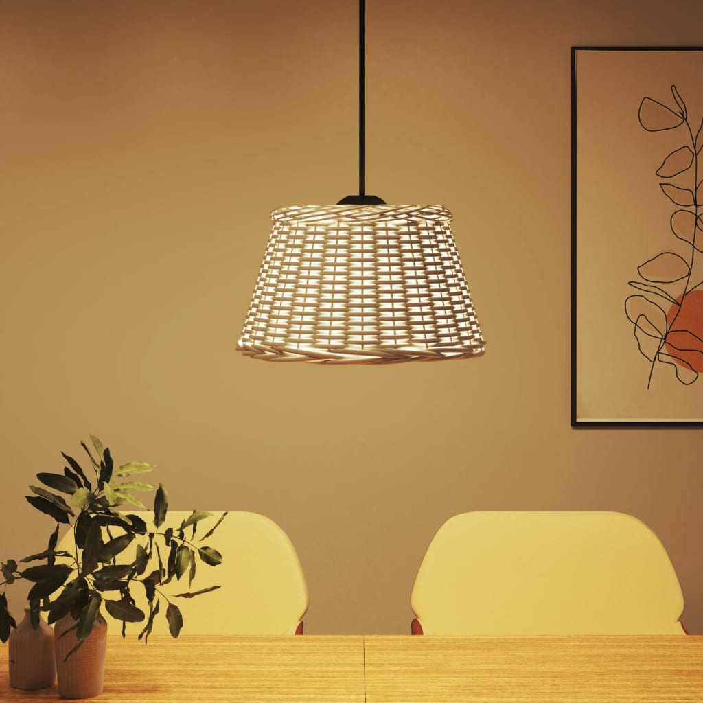vidaXL Ceiling Lamp Shade White Ø50x30 cm Wicker 3