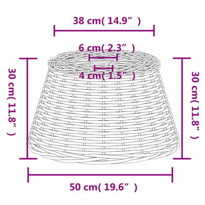 vidaXL Ceiling Lamp Shade White Ø50x30 cm Wicker 6