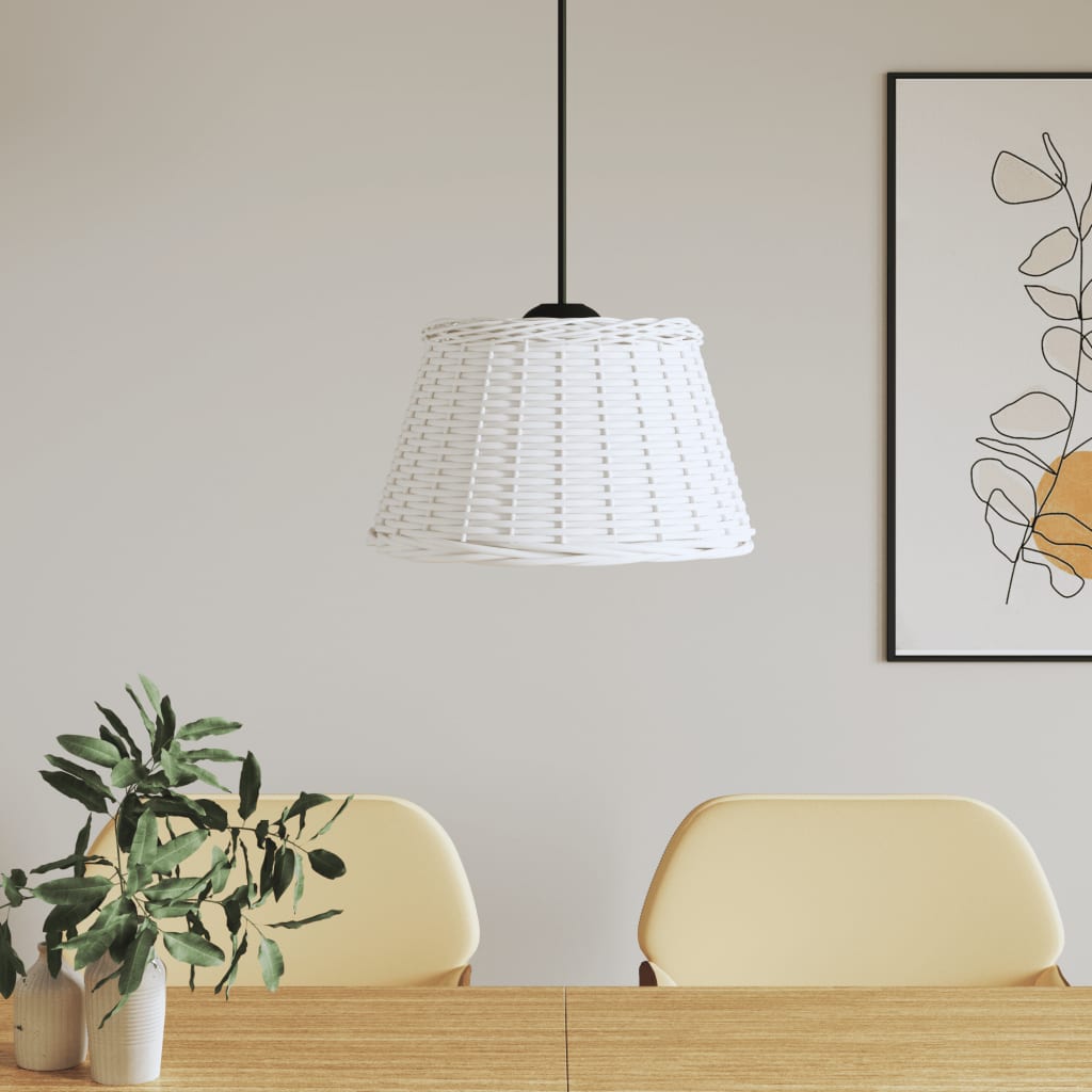 vidaXL Ceiling Lamp Shade White Ø50x30 cm Wicker 1